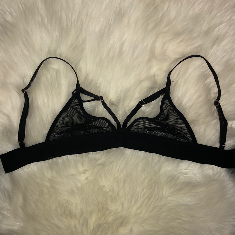 Pink Lipstick mesh strappy bralette